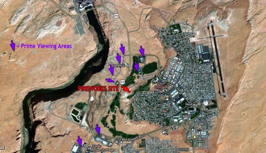 Page Arizona Fireworks Viewing Areas Map Page Arizona Fireworks Viewing Areas Map