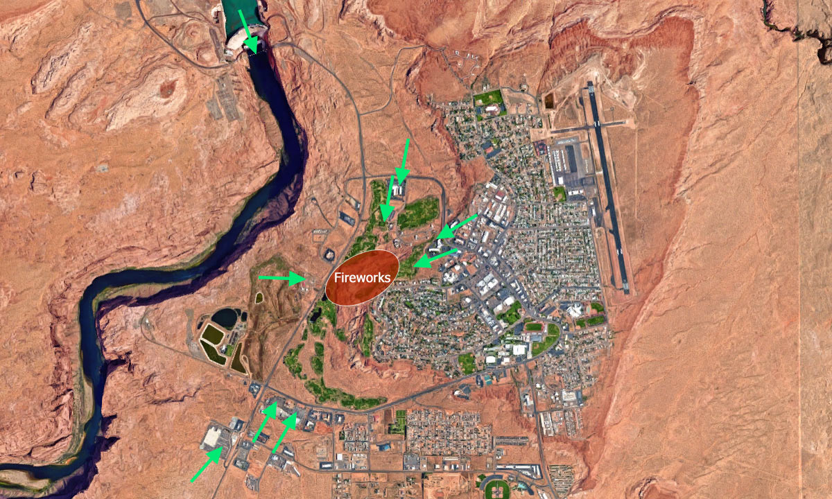 Page Arizona Fireworks Viewing Areas Map Page Arizona Fireworks Viewing Areas Map